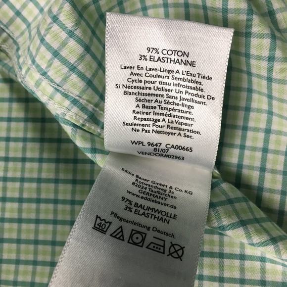 Eddie Bauer Shirt 3/4 Sleeve Green Button Front Women’s Large Wrinkle Free‎ - Picture 11 of 12